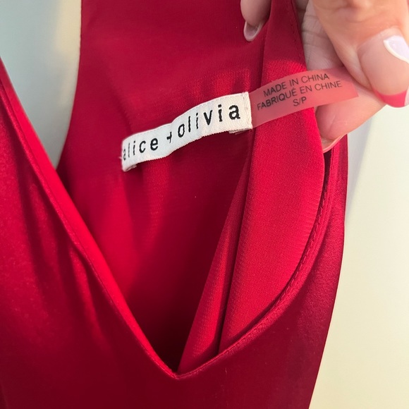 Red silk strappy Alice and Olivia blouse - Picture 3 of 3